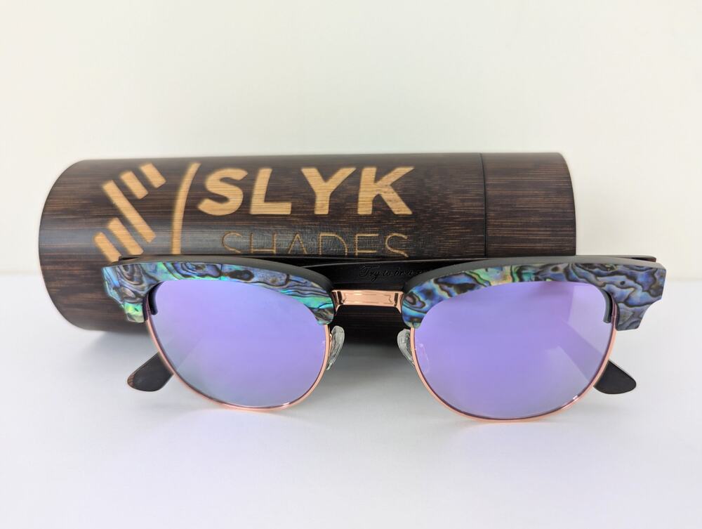 Slyk Shades Yachtmaster Abalone Seashell Sunglasses with Case